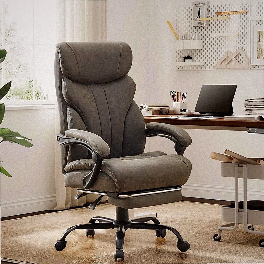 500lbs Big and Tall Office Chair with Footrest Wide Ergonomic Computer Chair