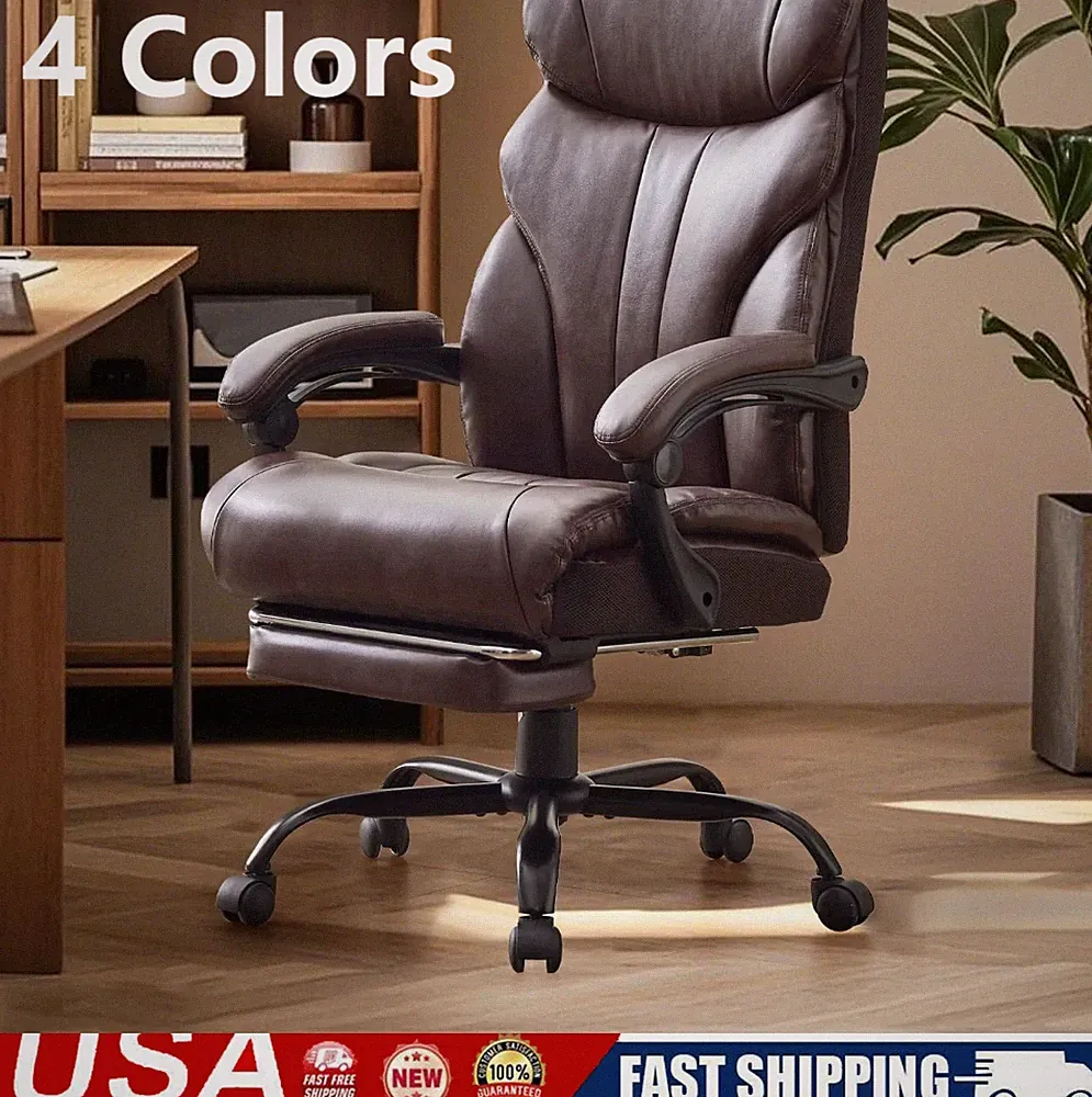 500lbs Big and Tall Office Chair with Footrest Wide Ergonomic Computer Chair