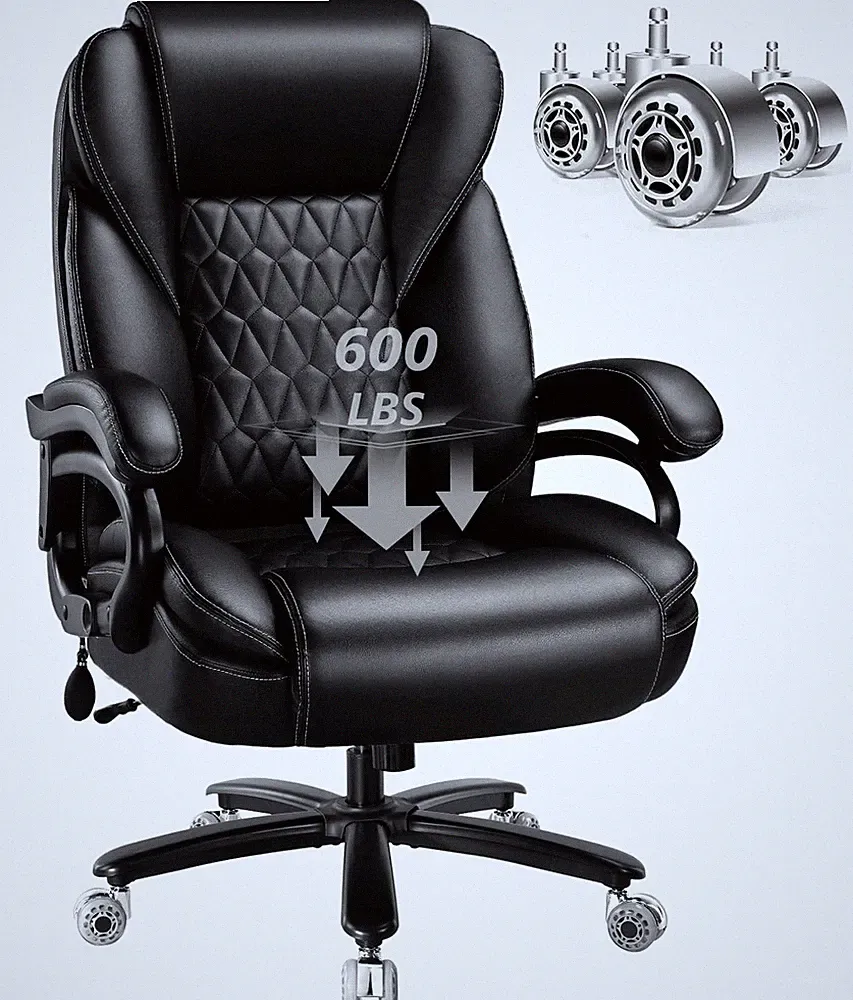 600lbs Big and Tall Office Chair with Pocket Spring Cushion, Ergonomic Heavy...