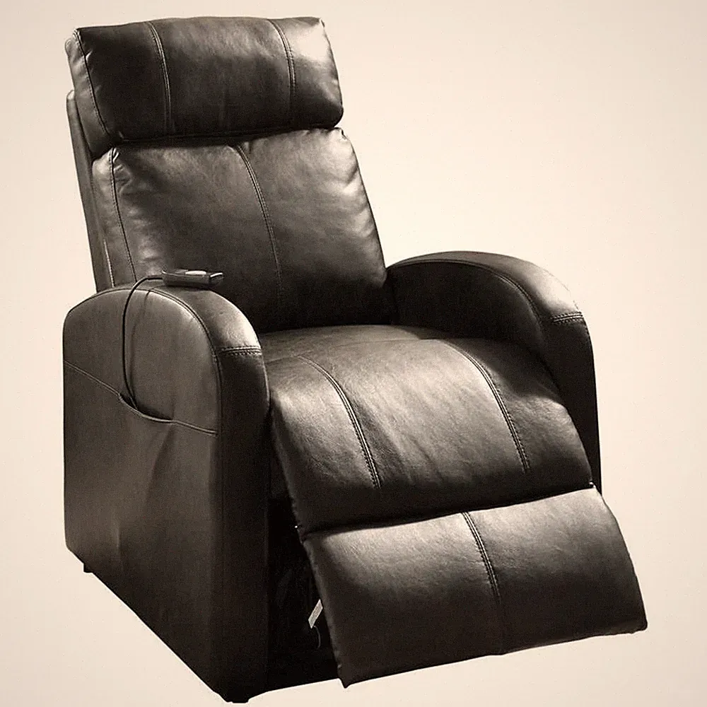 ACME Ricardo Faux Leather Tufted Upholstered Recliner with Power Lift in Brown