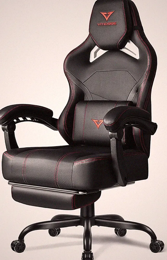 Big and Tall Gaming Chair 400Lb Weight Capacity with Footrest, Ergonomic Video G