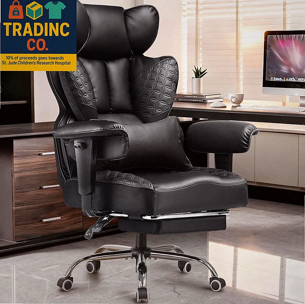 Big and Tall Office Chair 400LBS Heavy Duty Gaming Chair with Deluxe Embossing L