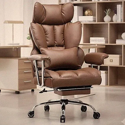 Big and Tall Office Chair 400lbs – PU Leather Executive Office Chair Brown