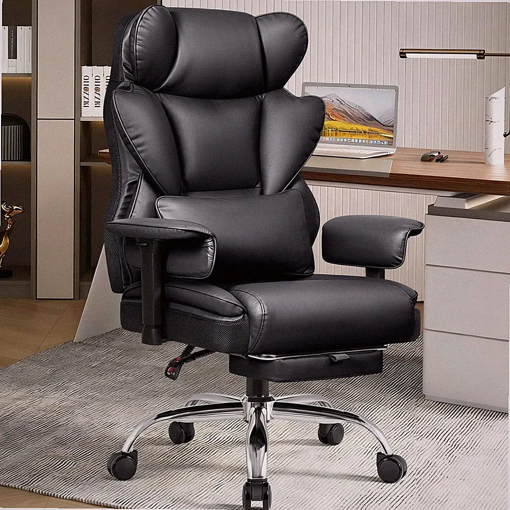 Big and Tall Office Chair - Heavy Duty 400 LBS Executive Chair with Lumbar Su...