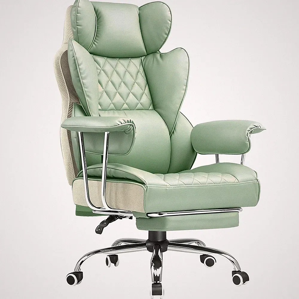 Big and Tall Office Chair, High Back Leather Gaming Chair with Footrest, Exec...