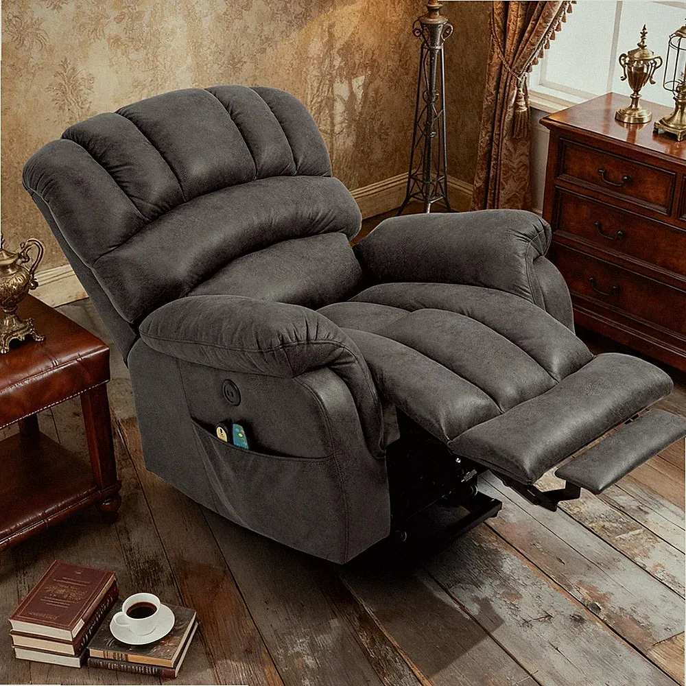 Big Man Power Lift Recliner Electric Massage Reclining Chair W/Extended Footrest