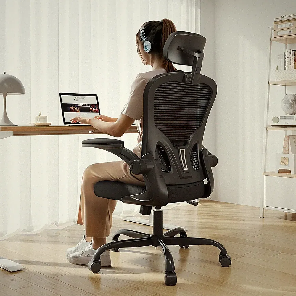Big & Tall Ergonomic Office Chair, 350LBS, Adjustable Lumbar & Headrest, Black