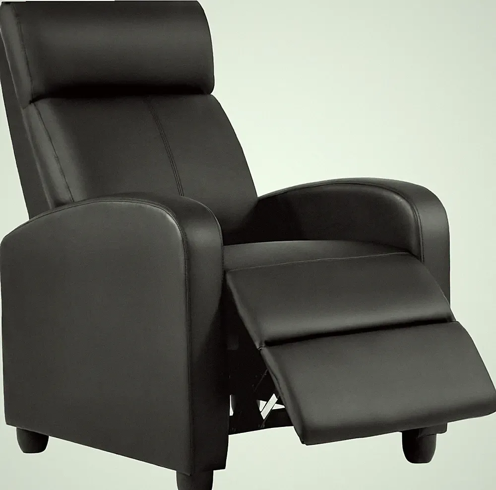 Black Recliner Chair for Living Room and Home Theater with Padded Seat