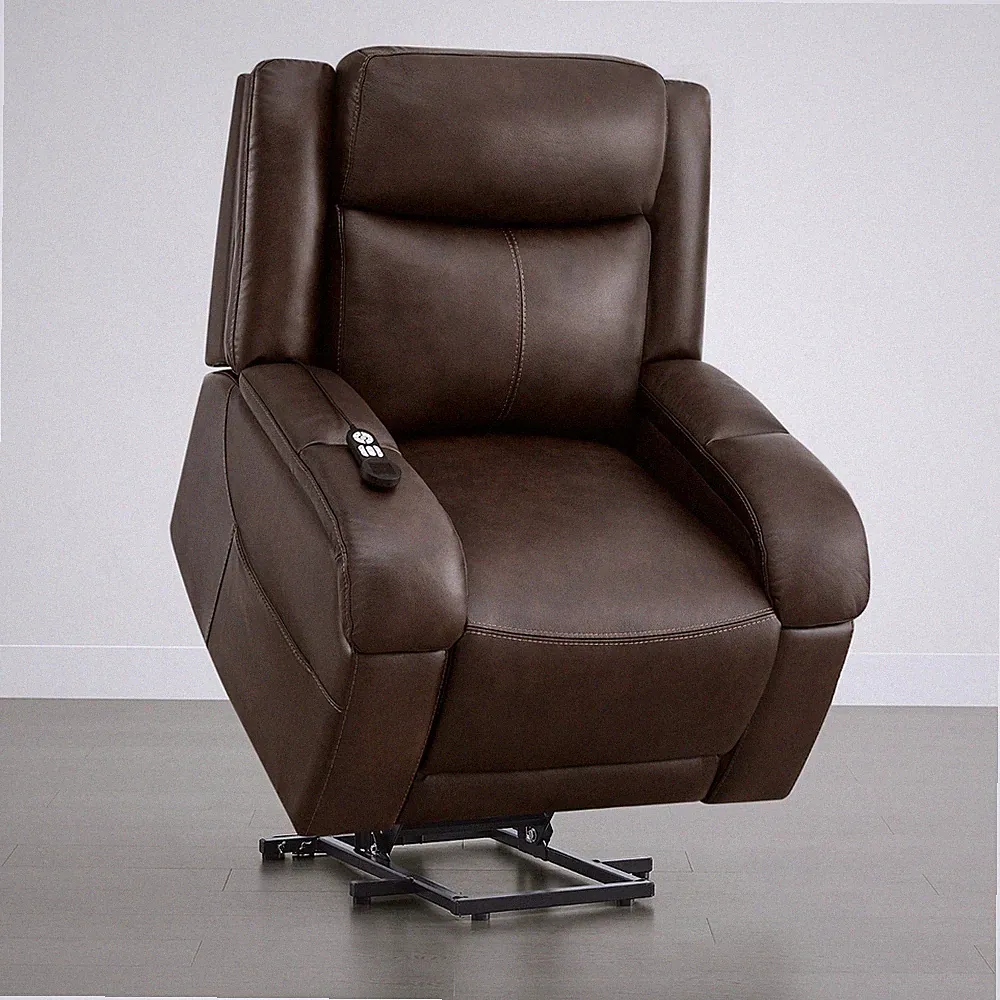 CHITA Genuine Leather Recliner Lay Flat Lift Chairs w/ Massage for Elderly