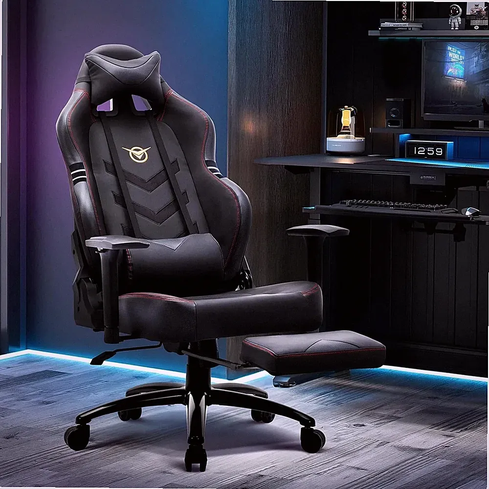 COLAMY Big Tall Gaming Chair Footrest Racing Style 3D Armrest Headrest Lumbar