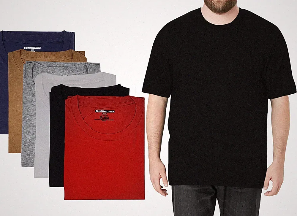 Different Touch Men Big and Tall 100% Cotton Short Sleeve T-Shirts 4PACK