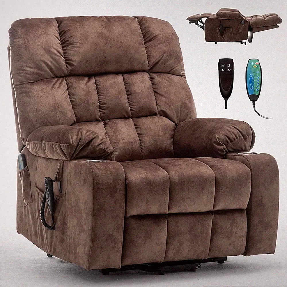 Extra Wide Power Recliner with Heat & Massage for Big & Tall Up to 400 lbs