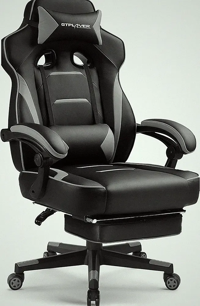 Gaming Chair with Footrest, Big and Tall Game Chair 350Lb Racing Style Computer