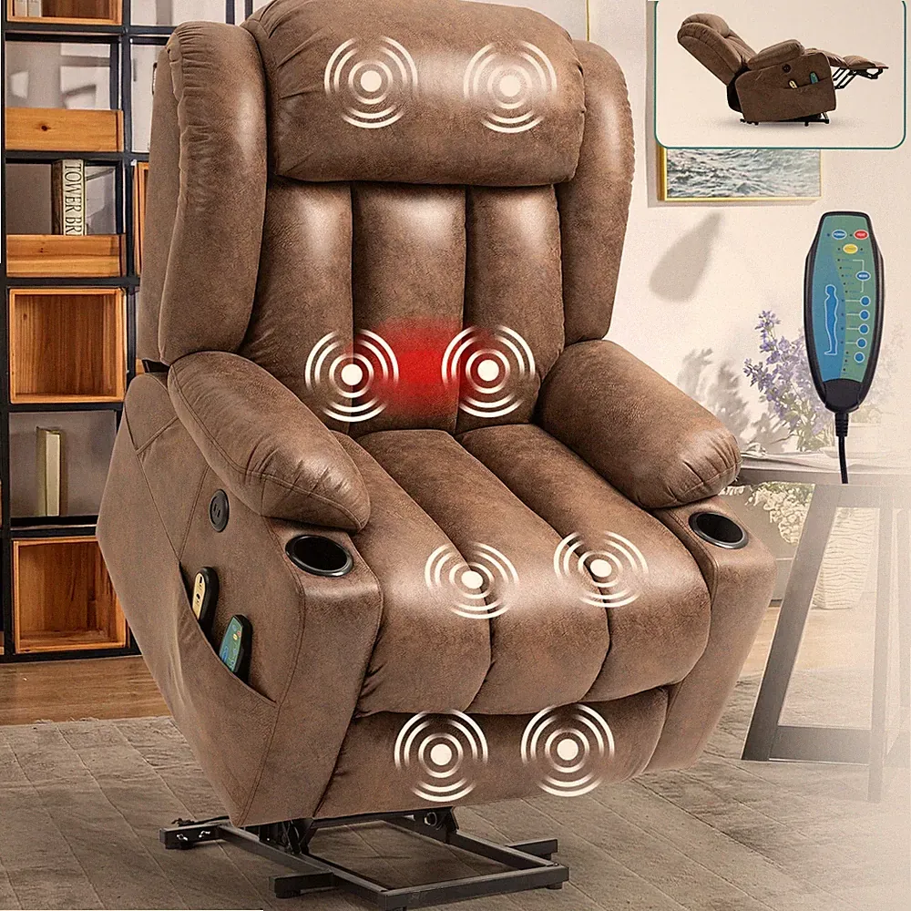 Large Power Lift Electric Recliner Chair with Extended Footrest for Big Tall Man