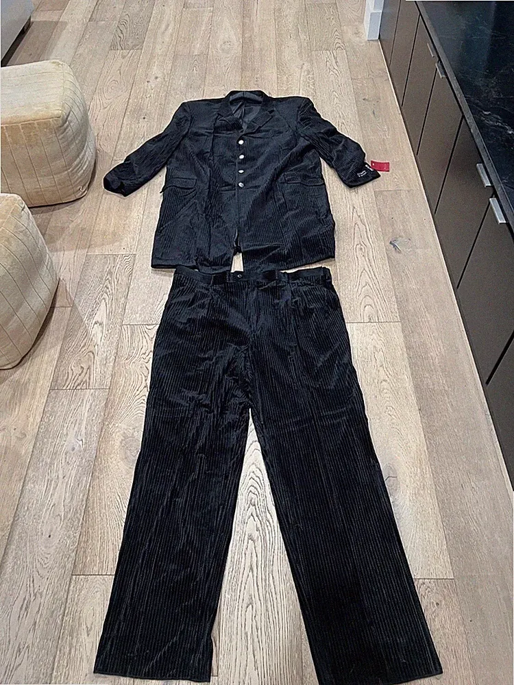 Lot of 2 IL CENTO Collection Big & Tall Suit Trench Coat and Pants 54L NWT
