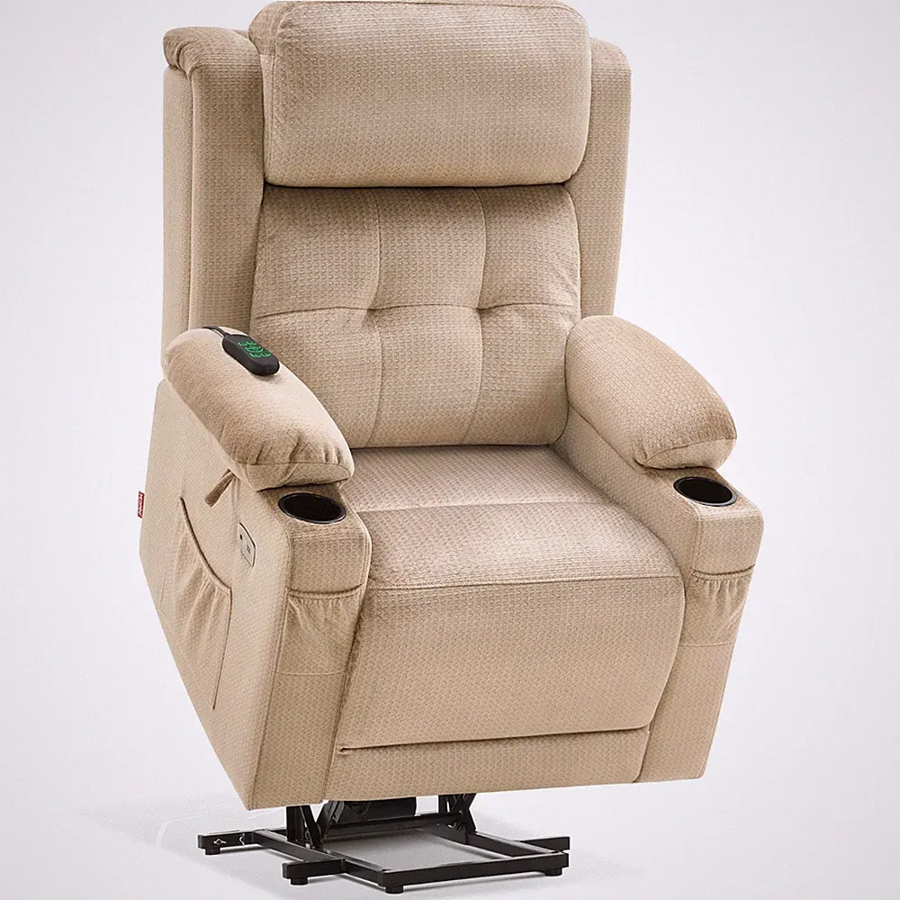MCombo Large Dual Motor Power Lift Recliner Chair, Fabric 7662