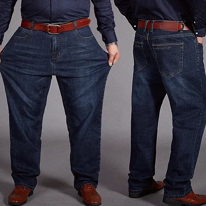 Men Big and Tall Relaxed-Fit Stretch Jeans Baggy Plus Size Denim Pants Trousers