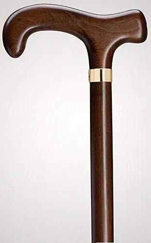 Men's Solid Wood Walnut Walking Cane For the Big and Extra Tall Supports 500 lbs