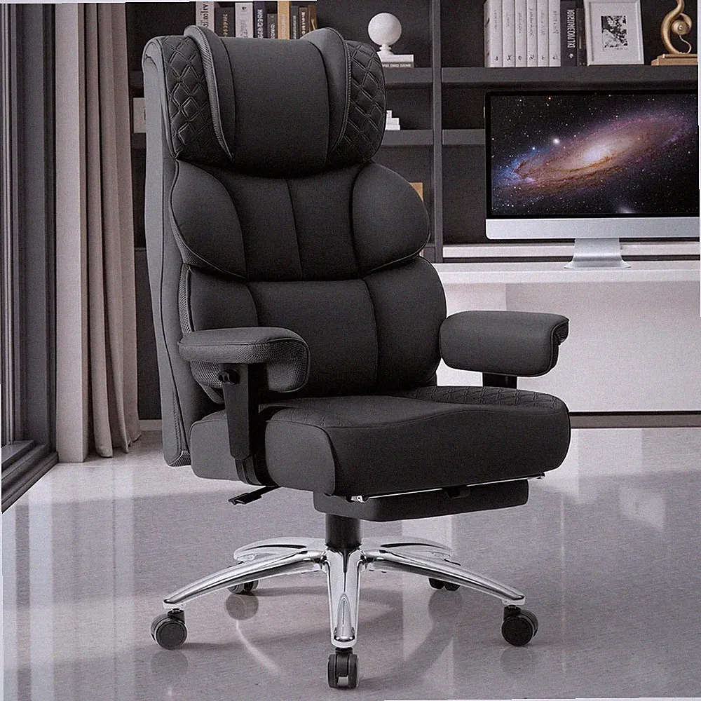 Office Desk Chair, Big and Tall Leather Gaming Chair with Footrest, Wide Ergonom