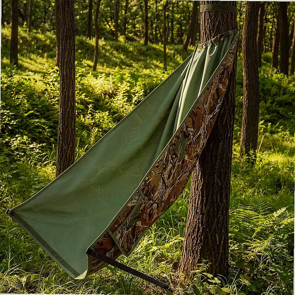 Outdoor Low-Profile Hunting Chair, Portable Folding Tree Stand, Hangs on Any Tre