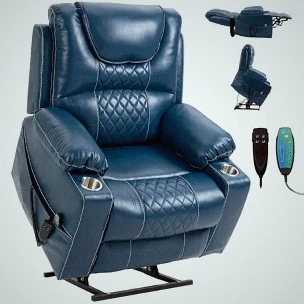 Oversized Power Lift Recliner – Big & Tall Electric Massage Chair with 25" Extra