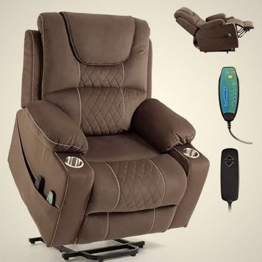 Oversized Power Lift Recliner – Big & Tall Massage Chair for Elderly (400 LBS Ca