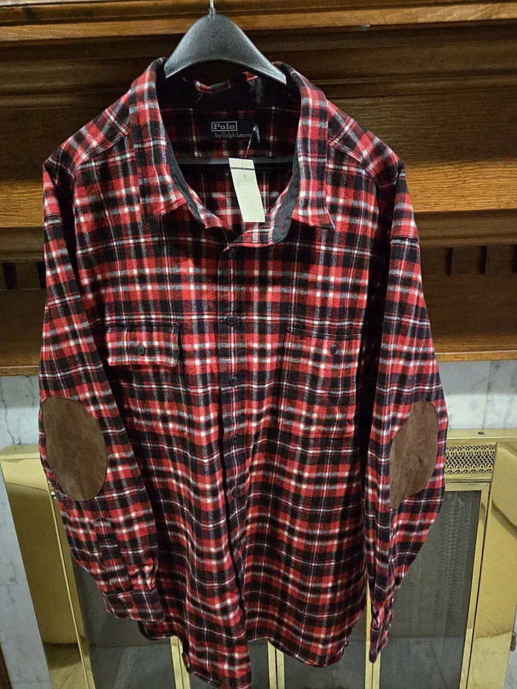 Polo Ralph Lauren Big and Tall Button Down red/black plaid shirt, 5xb