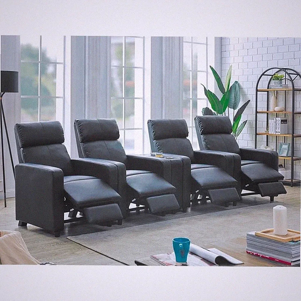 Toohey Upholstered Tufted Recliner Living Room Set Black