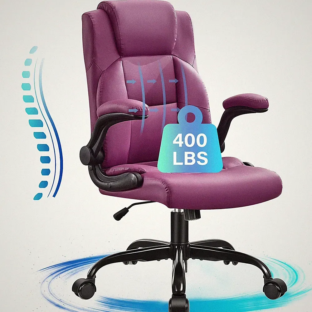 WIDE DESK CHAIRS Big and Tall 400 Lb Capacity Office Computer Chair High Back