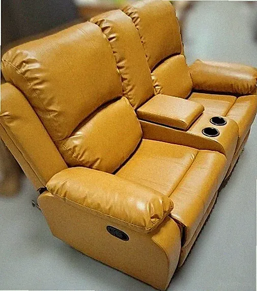 Wide Leather Reclining Loveseat with Storage & Cup Holder